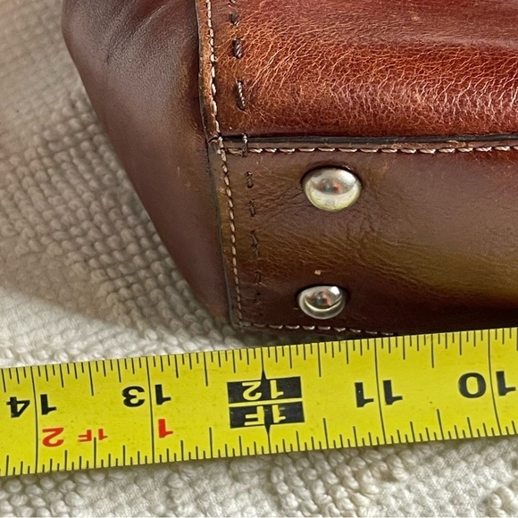 Vintage Fossil Sedona II Italian Cognac/Brown Leather Scoop Purse w/ Feet - Picture 10 of 11